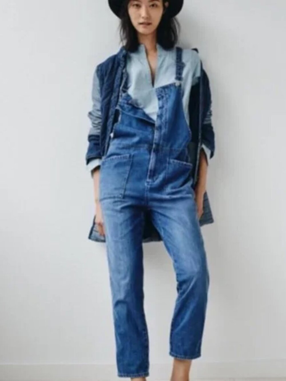 Madewell "Dungaree Overalls" Zipper Front Straight Leg Small